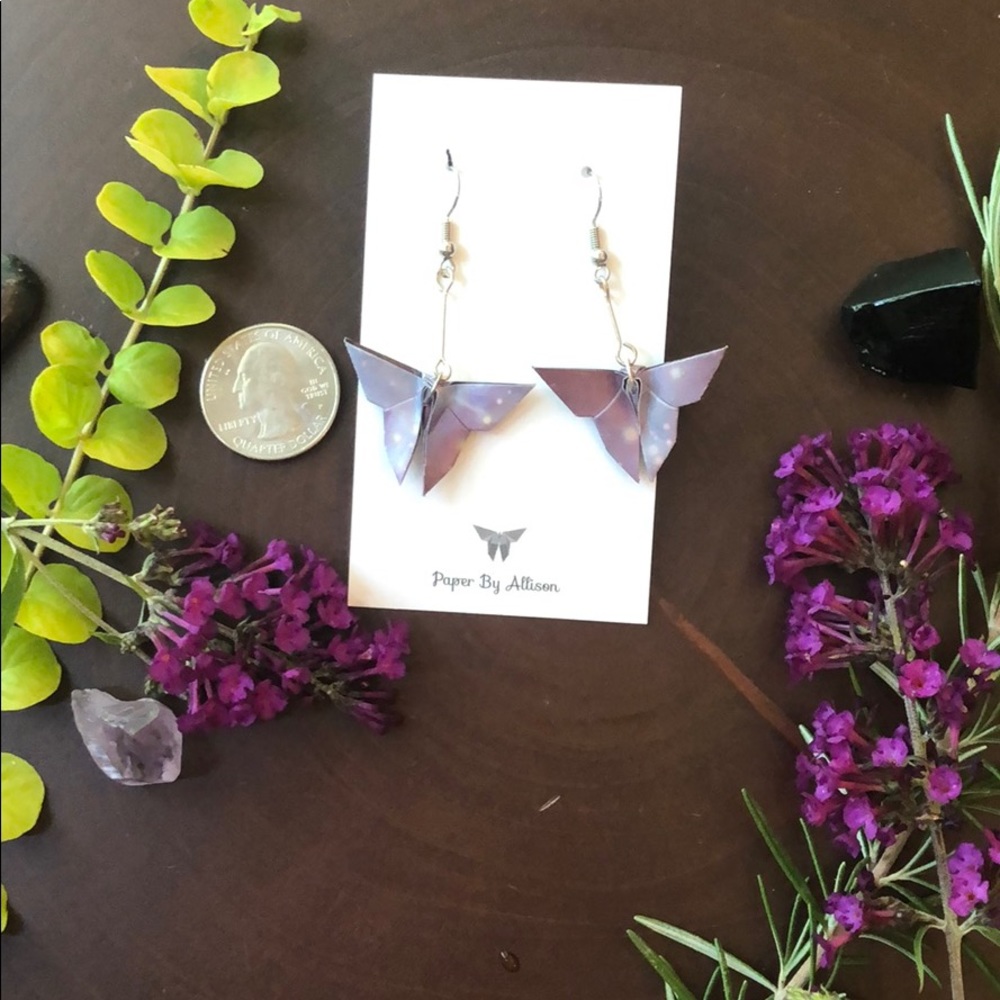 Origami butterfly earrings